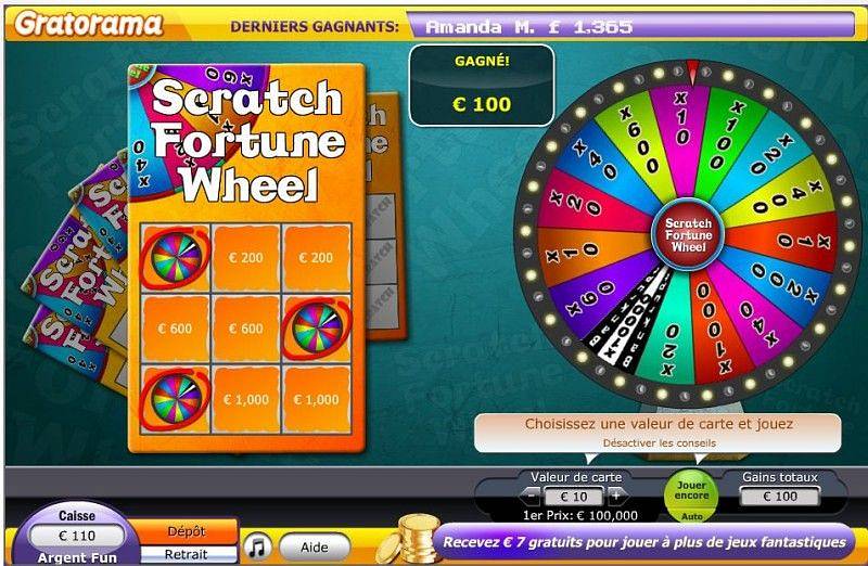 Gain de 100€ a la roue de la fortune