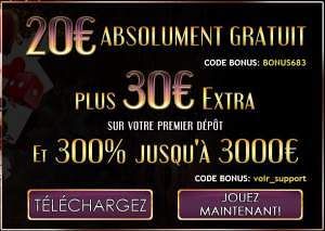 code bonus 20€ gratuits